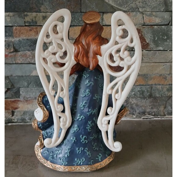 St. Nicholas Square Praying Angel Porcelain Musical Figurine Statue Holiday Deco - Picture 5 of 11